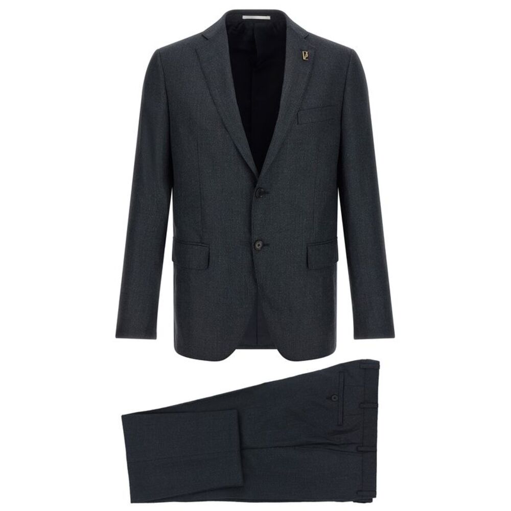 Pal Zileri Gray Polyester Two-Piece Men's Suit